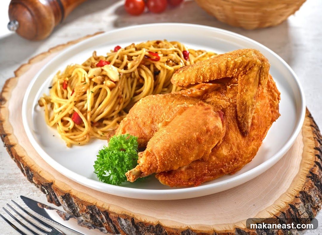 Fried Chicken and Spaghetti