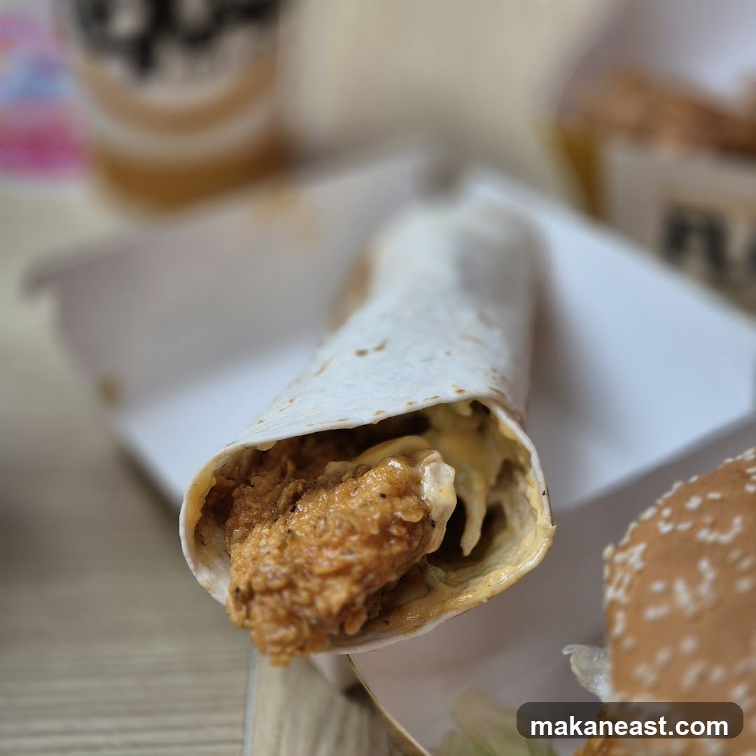 Chicken Wrap and Burger