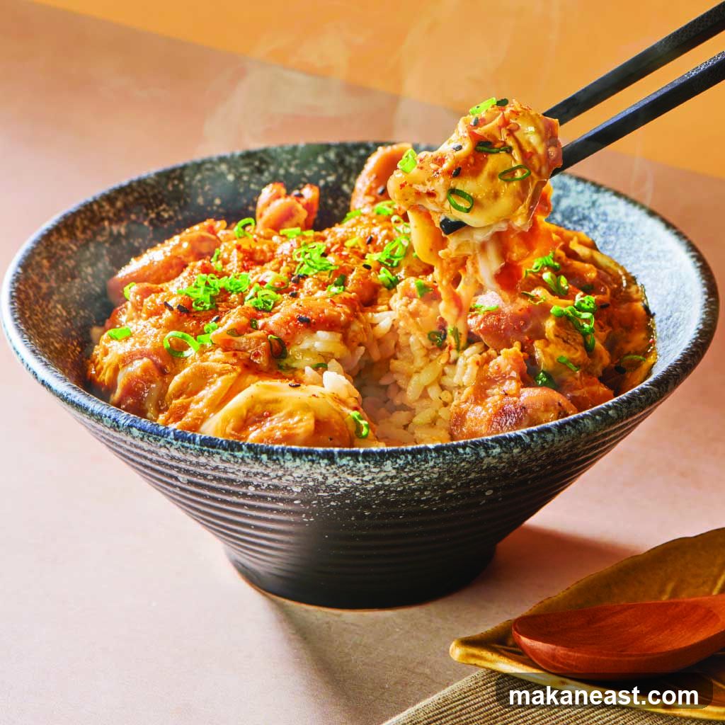 Steaming Chicken and Rice Bowl