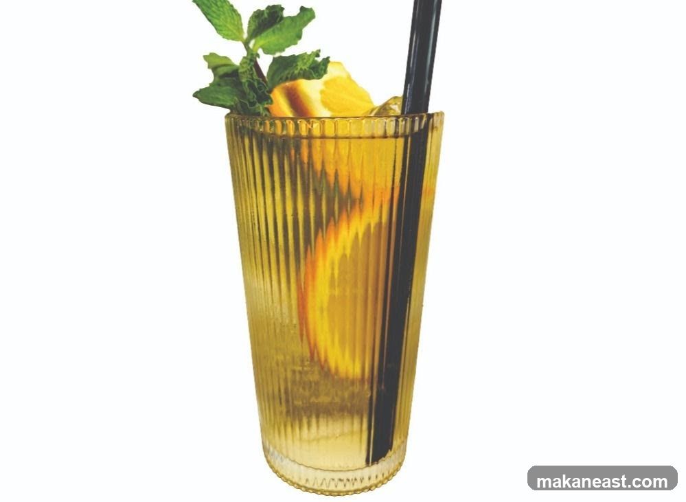 Yellow Drink with Orange and Mint