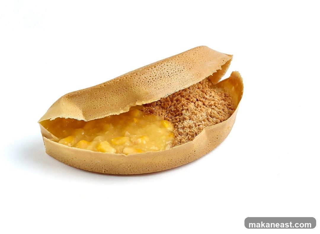 Apam Balik with Corn and Peanuts