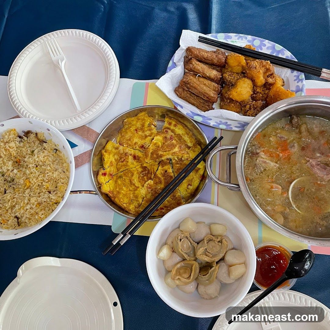 Table with various dishes