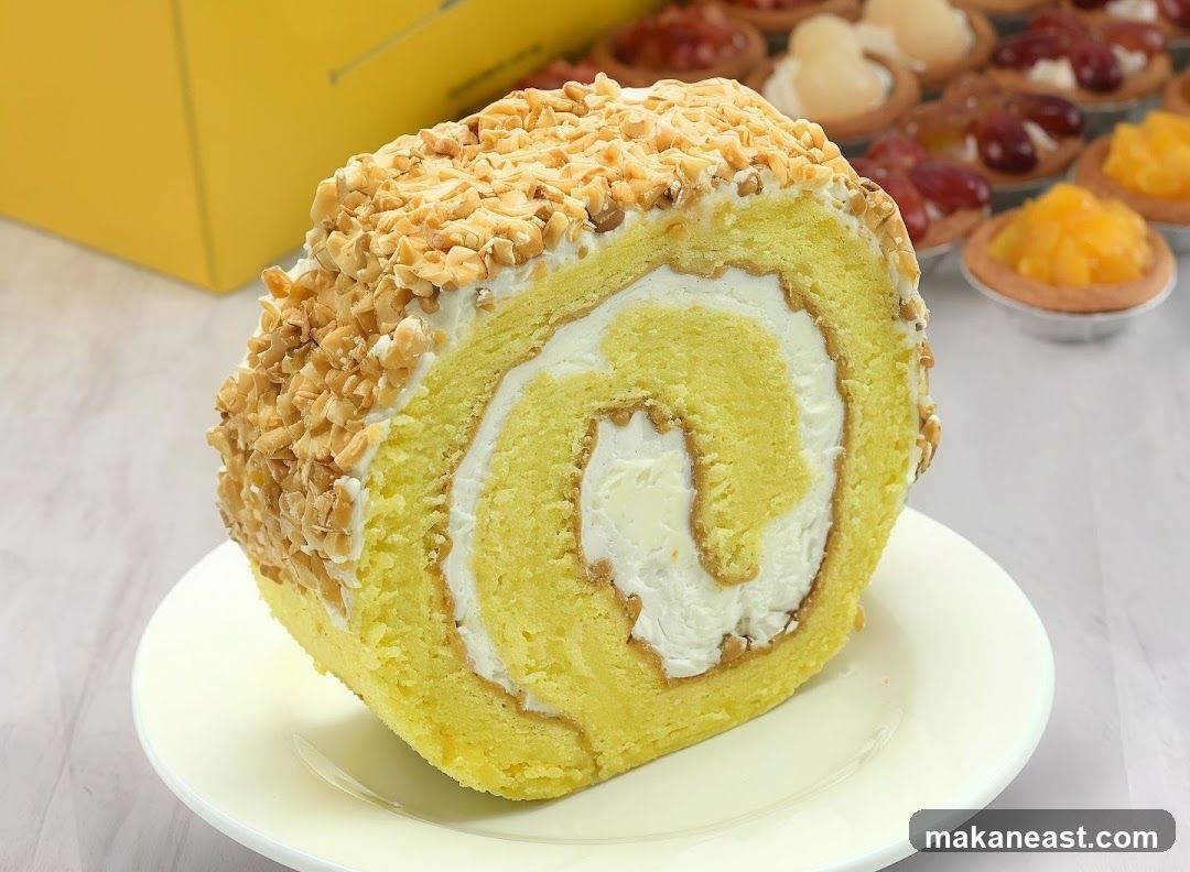 Rolled Cake with Nuts