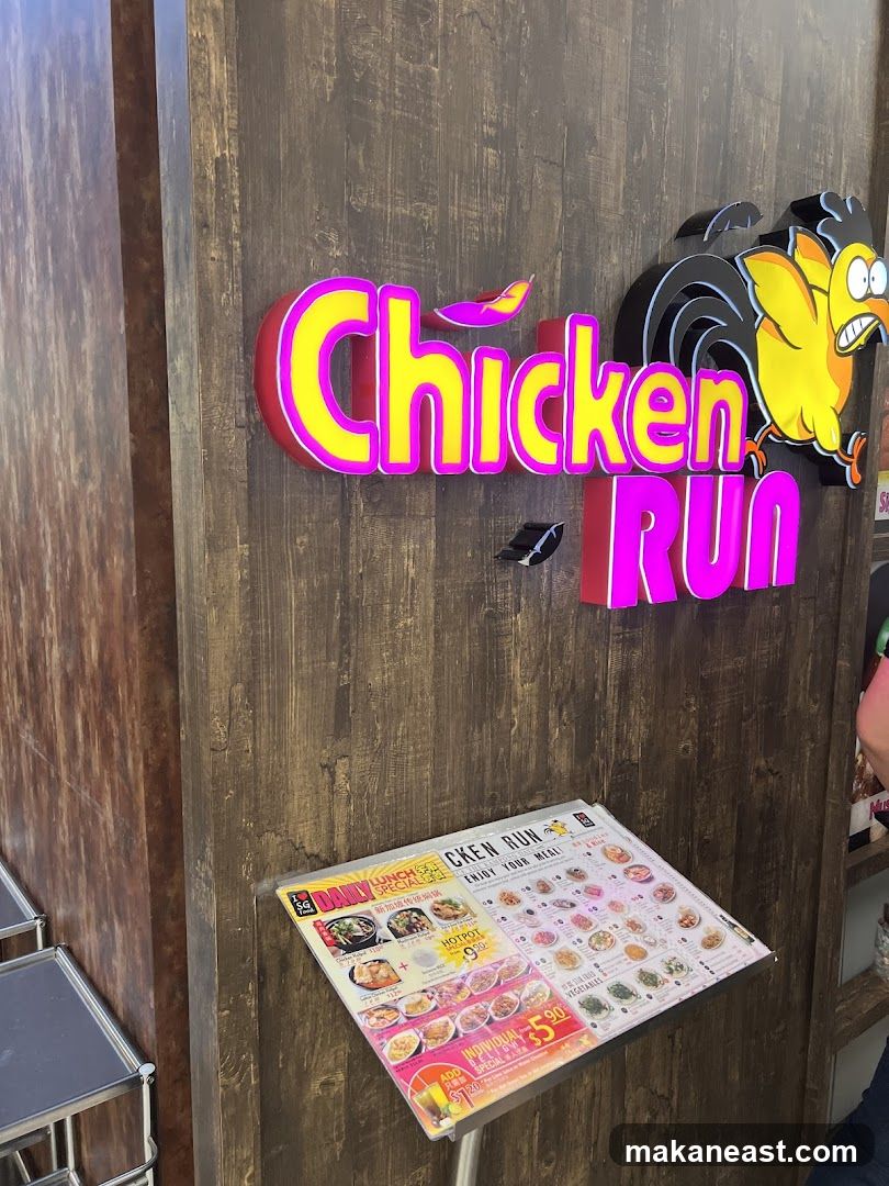 Chicken Run Sign and Menu