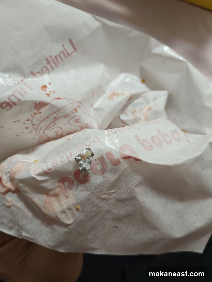 Food wrapper with small object