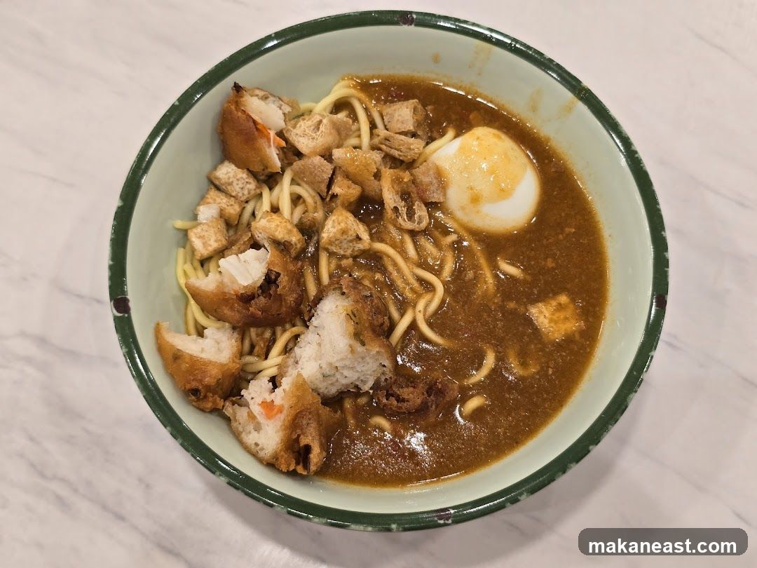 Noodle Soup with Egg and Fried Bites
