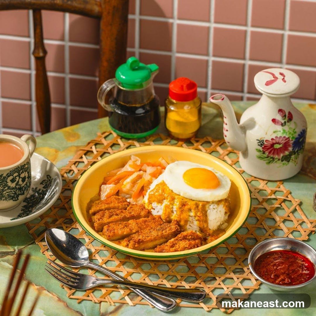 Curry Chicken Rice with Fried Egg