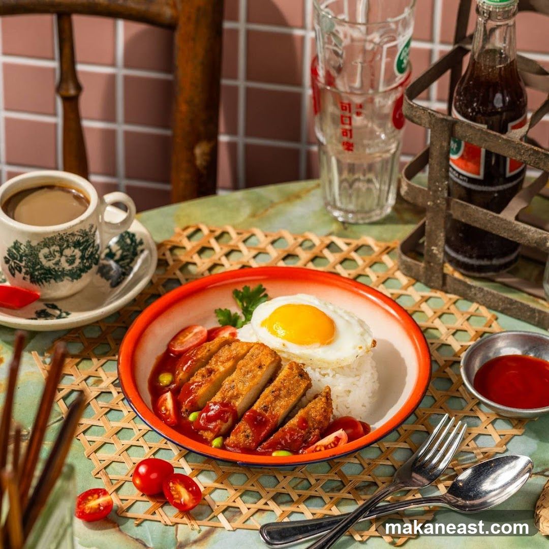 Fried Pork Chop Rice with Fried Egg