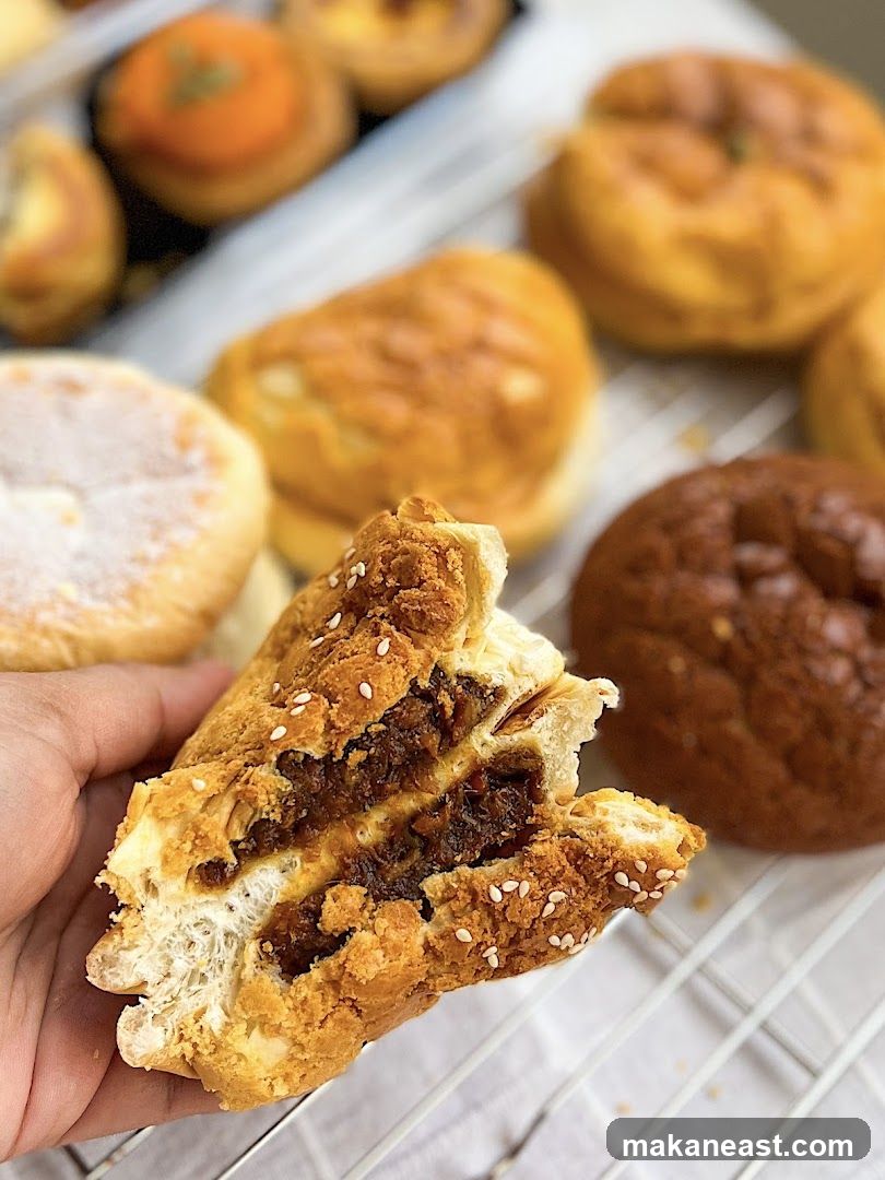 Close-up of a filled pastry