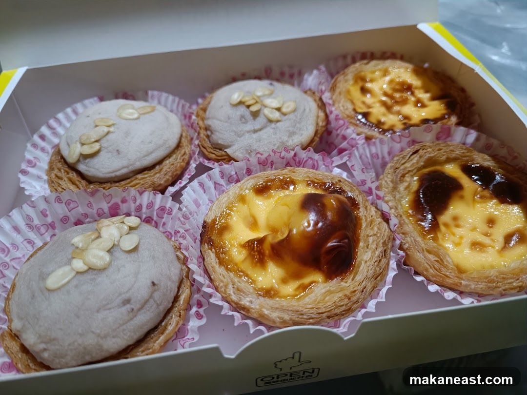 Box of Egg Tarts and Taro Pastries