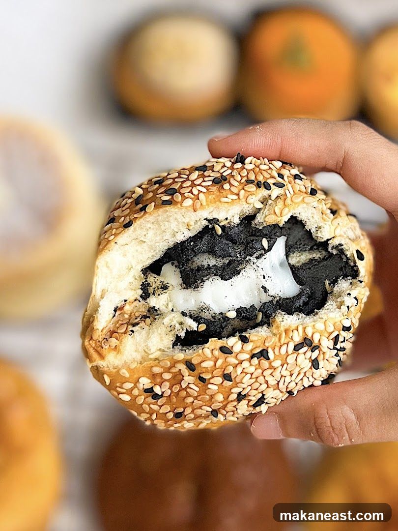 Sesame Seed Bun with Black Sesame Filling