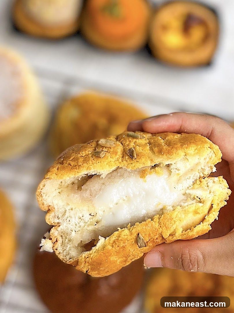 Close-up of a filled pastry