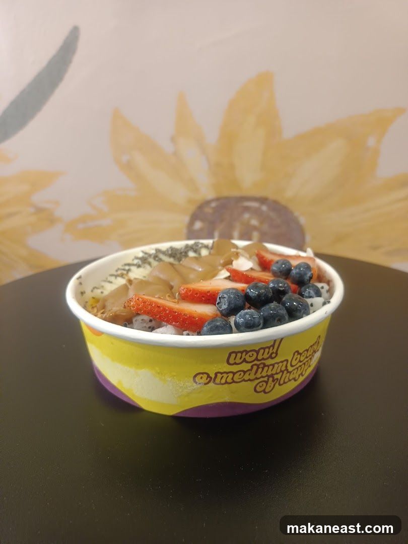 Acai Bowl with Fruit and Chocolate Drizzle
