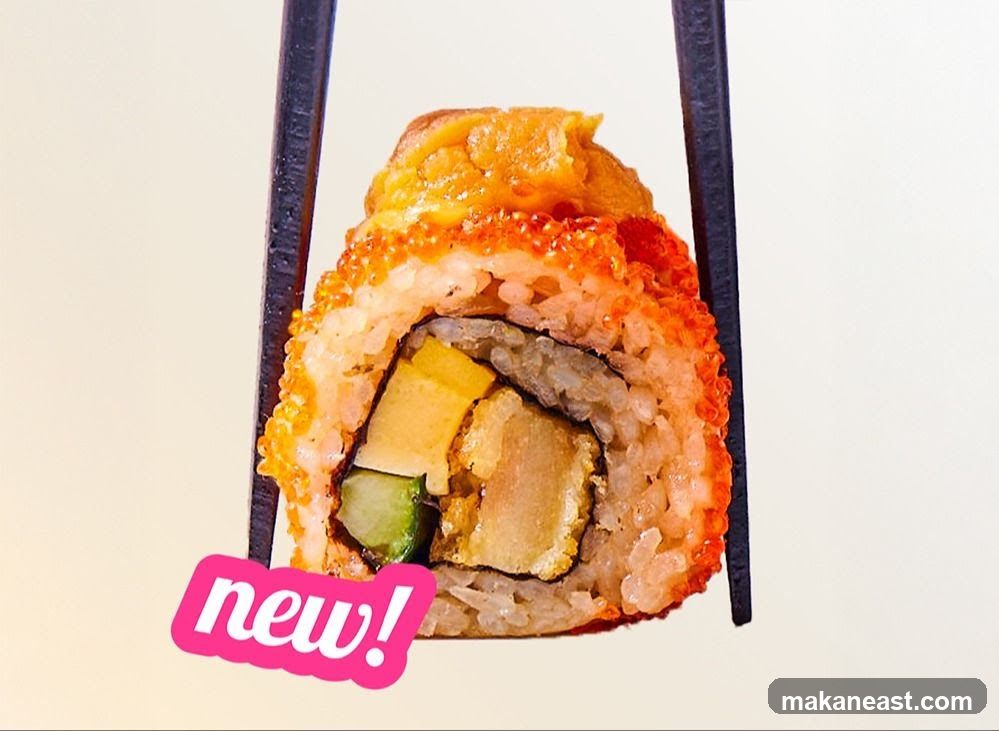 Sushi Roll with "New!" Sticker