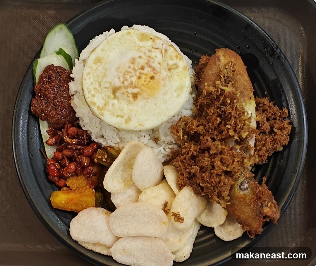 Nasi Lemak with Fried Chicken
