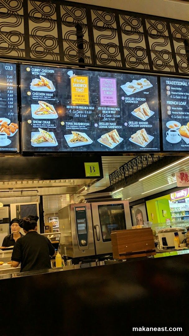 Sandwiches and Toasts Menu