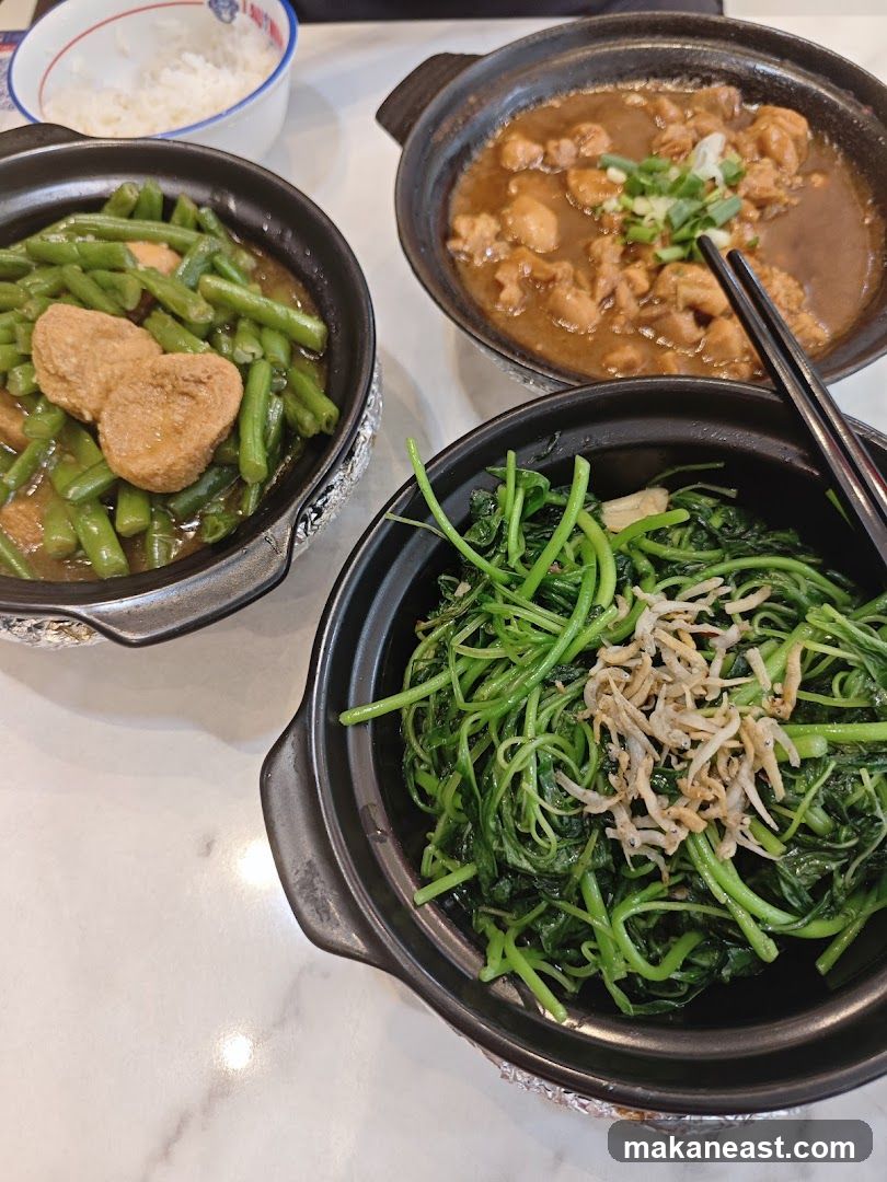 Three Clay Pot Dishes with Rice