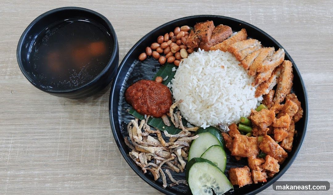 Nasi Lemak with Fried Chicken