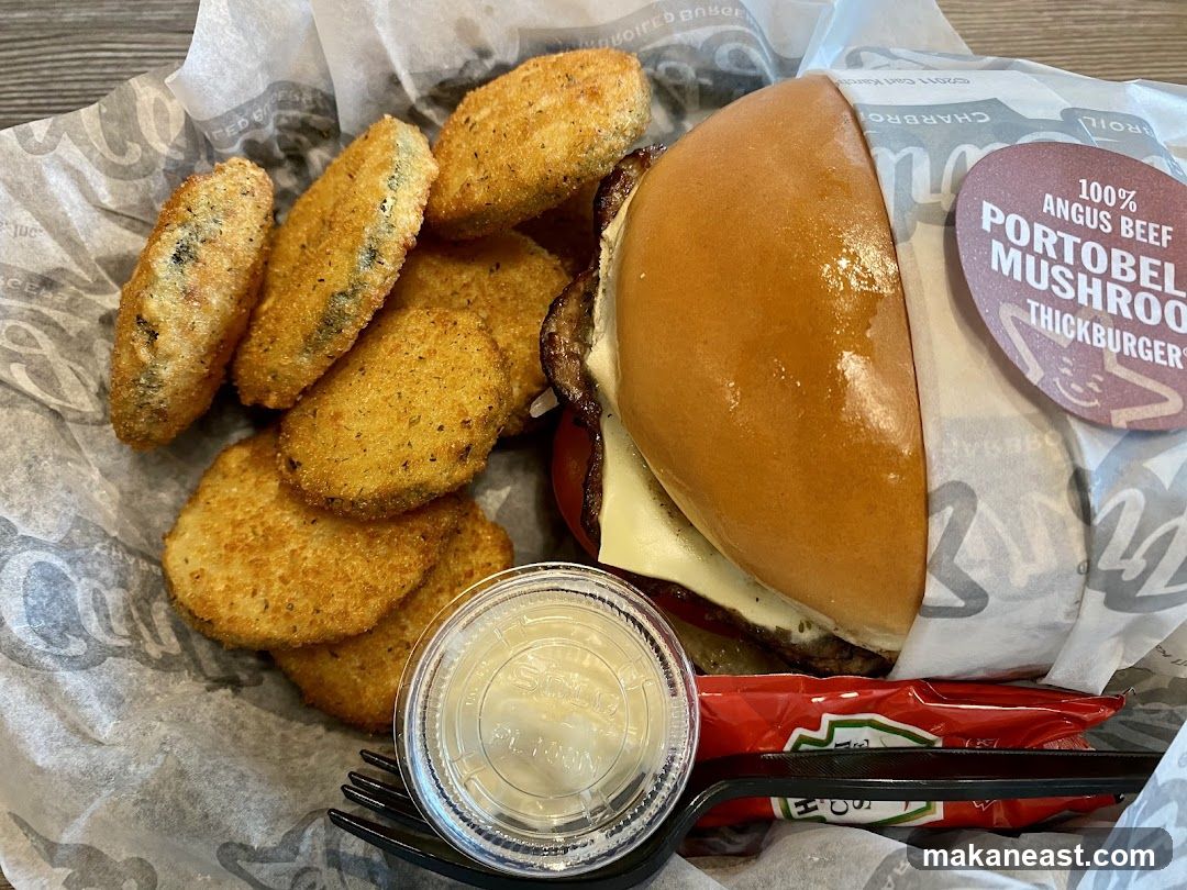 Burger and Fried Pickles