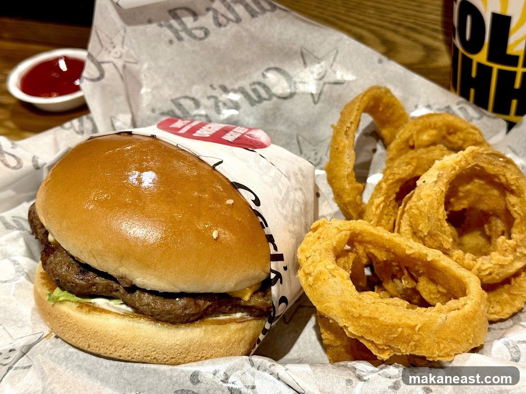 Burger and Onion Rings