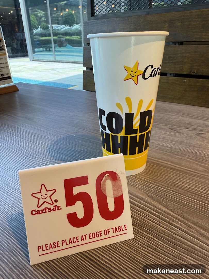 Carl's Jr. Table Number and Drink Cup
