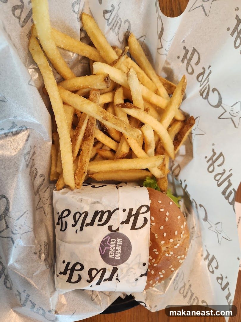 Jalapeno Chicken Burger and Fries