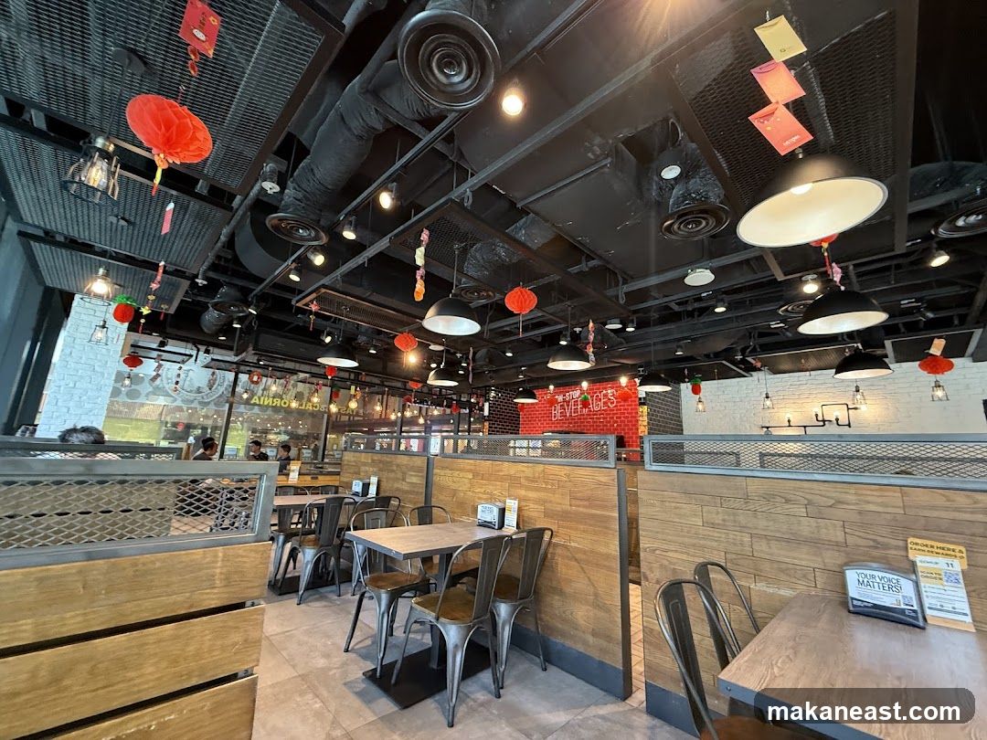Restaurant Interior with Chinese New Year Decorations