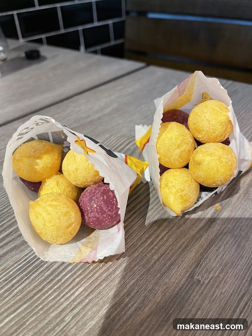 Two bags of fried dough balls