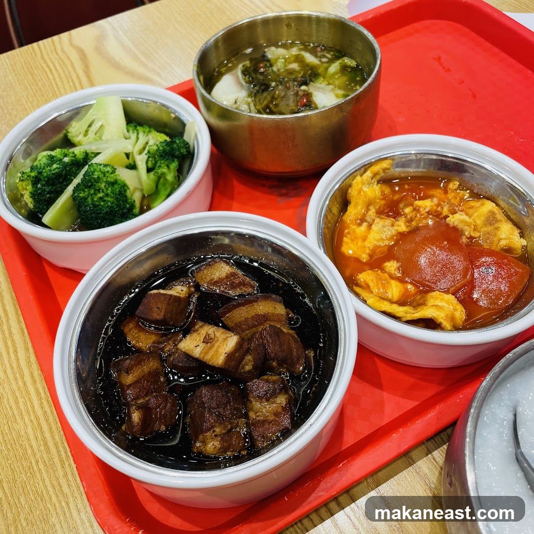 Meal with Braised Pork Belly
