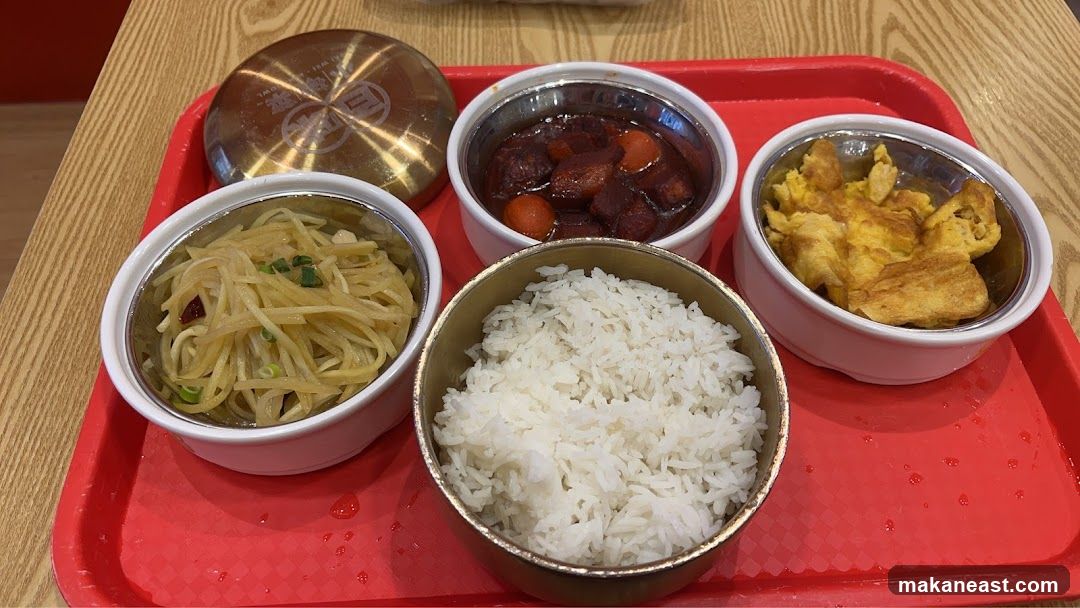 Meal Tray with Rice and Dishes