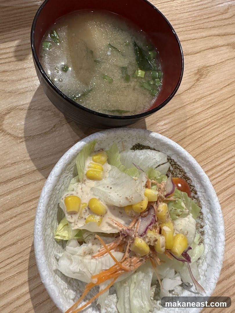 Miso soup and salad