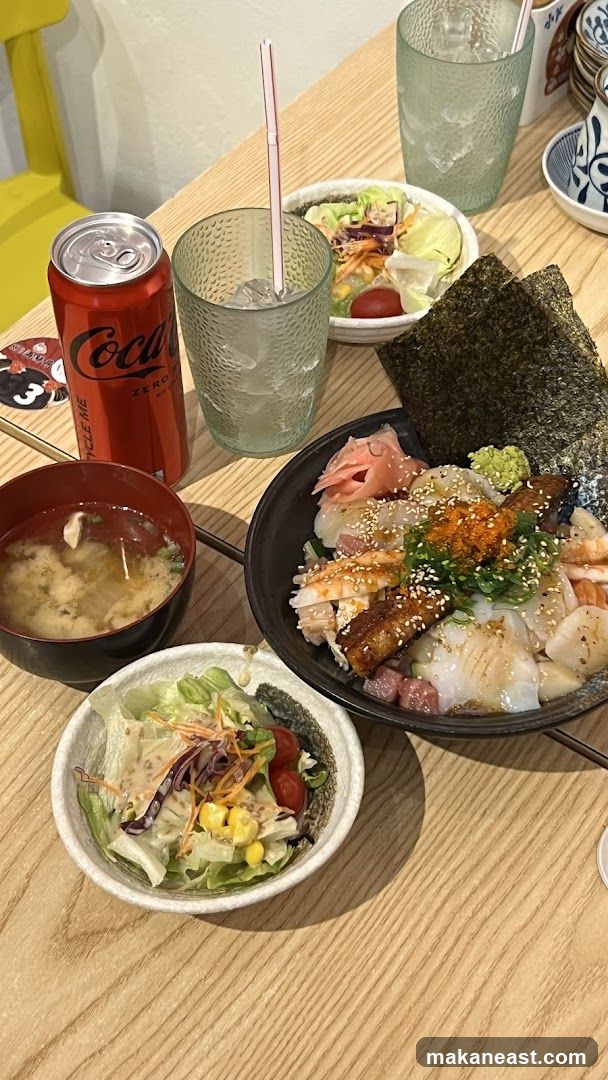 Japanese Seafood Bowl and Salad