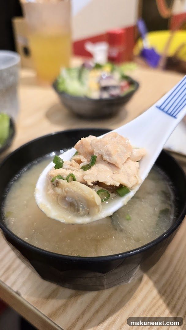 Miso Soup with Salmon and Clams