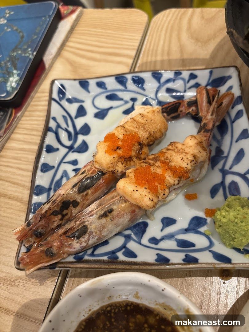 Sushi with Shrimp and Roe