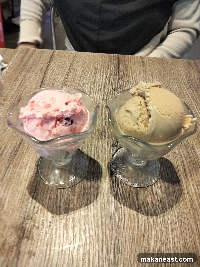 Two ice cream sundaes