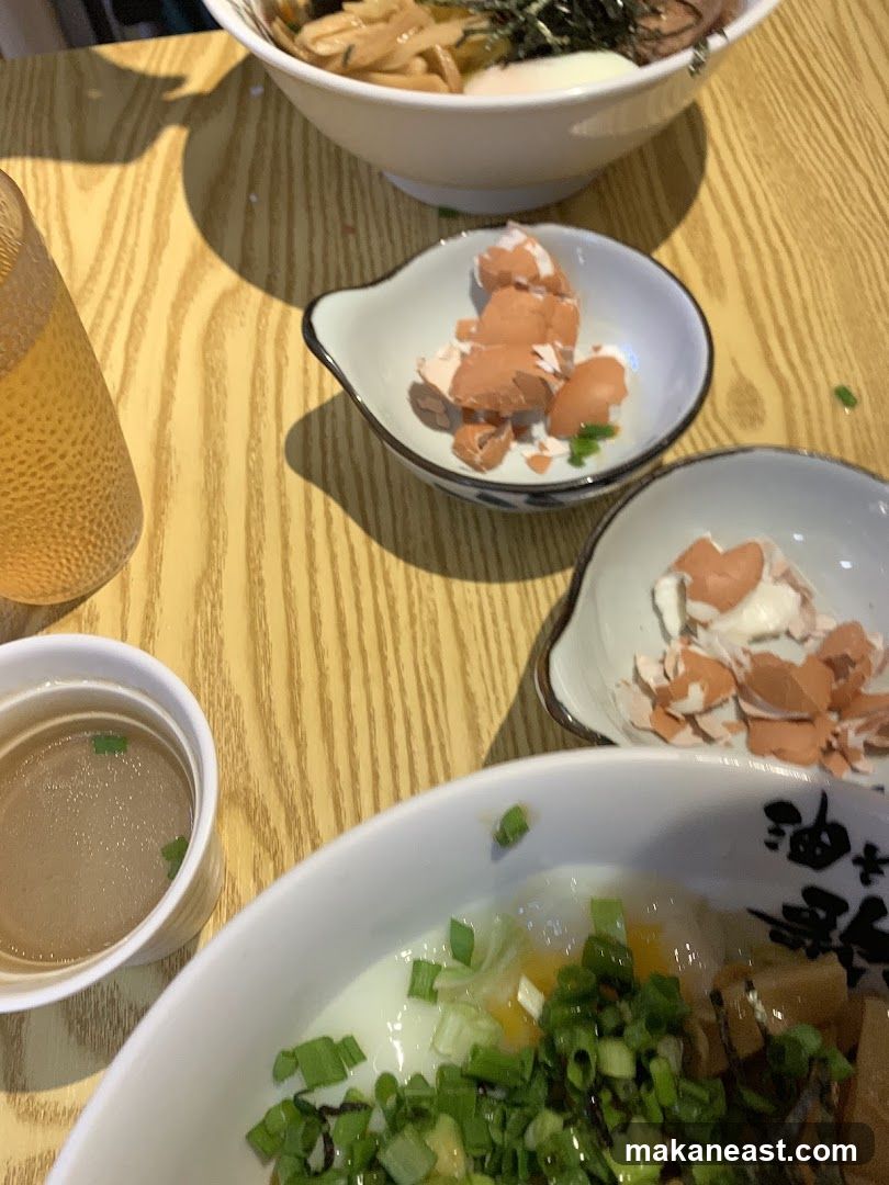 Ramen Meal with Eggshells