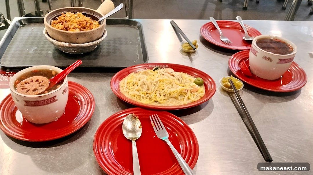 Table with Malaysian Food