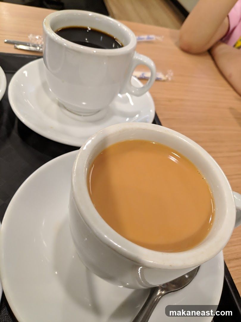 Two cups of coffee on a table