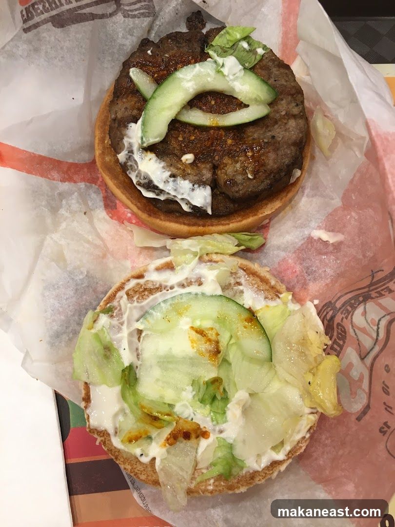 Burger with Cucumber Slices