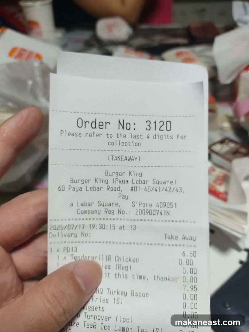 Burger King Receipt
