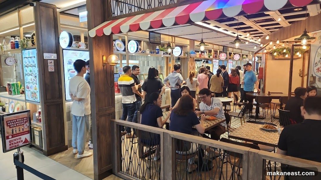 Food court with diners