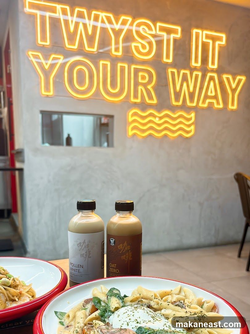Restaurant Interior with Food and Drinks