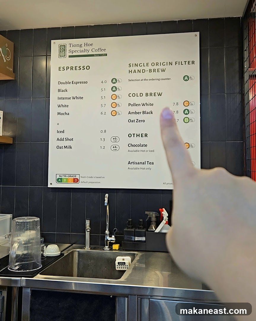 Tiong Hoe Specialty Coffee Menu