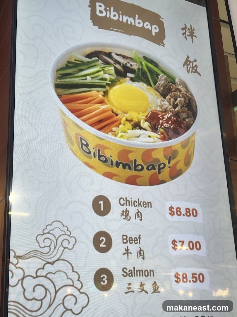 Bibimbap Menu