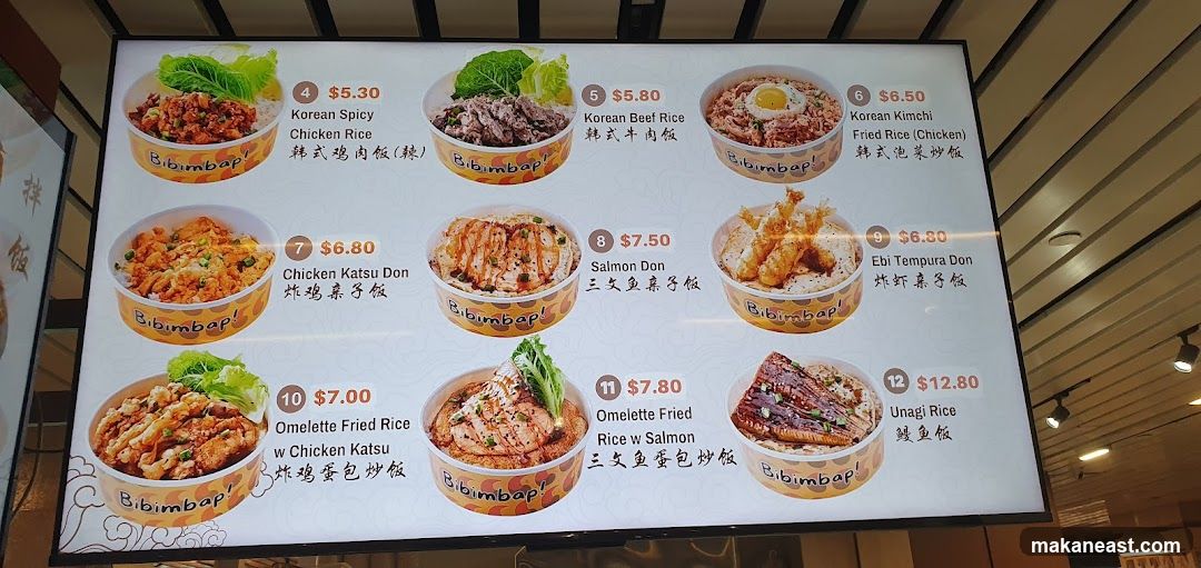 Bibimbap Menu