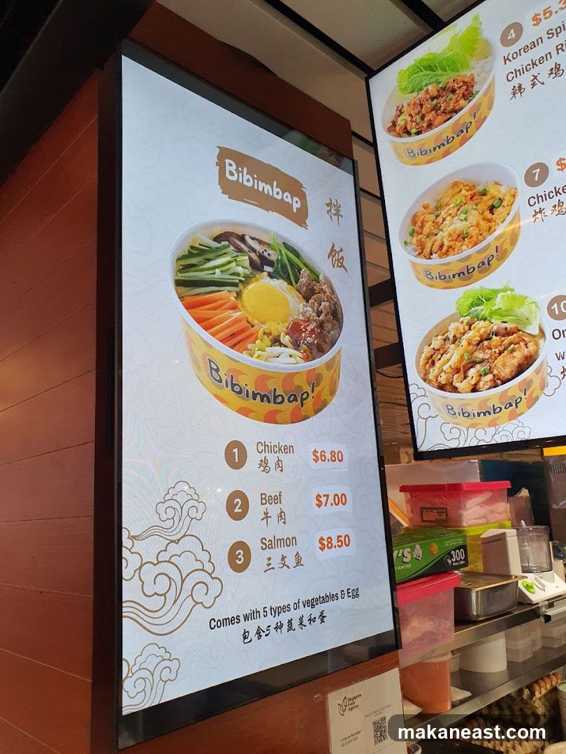 Bibimbap Menu