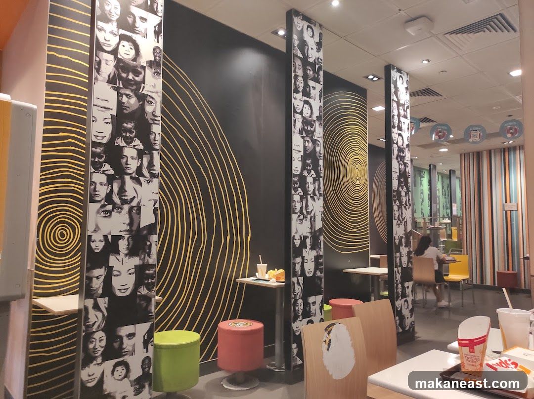 Restaurant Interior with Collage Art