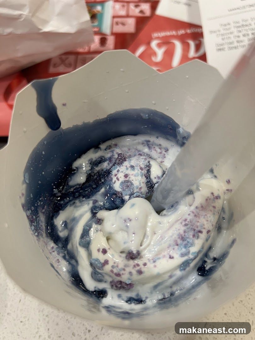 Ice Cream with Blue Swirls and Sprinkles