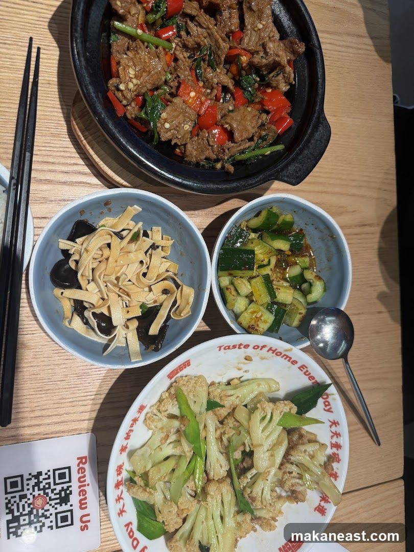 Table with Chinese Food