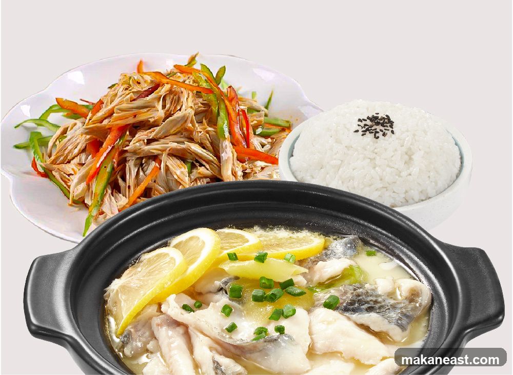 Steamed Fish with Lemon and Rice